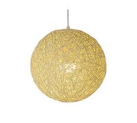CHUNGYANG Luz Colgante De Ratán Moderna Pantalla De Mimbre De Bambú Simple Lámpara Colgante De Bola De Cáñamo Lámpara De Personalidad Creativa E26 Bola De Colores Cuerda De Cáñamo Luces Colgante