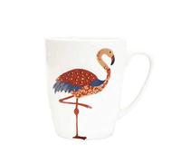 Churchill China Paradise Birds - Taza de roble (400 ml), diseño de flamenco, color blanco