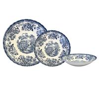 Churchill New Royal Wessex Tonquin Blue Chelsea - Vajilla de 12 piezas, fabricado en Inglaterra