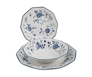 Churchill Rose, Vajlla 18 Piezas, Blanco/Azul