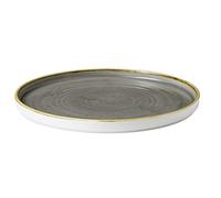 Churchill Stonecast Peppercorn Grey - Plato con borde (2 x 26 cm), color gris