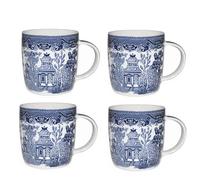 Churchill Tazas de sauce azul de 11 onzas, juego de 4