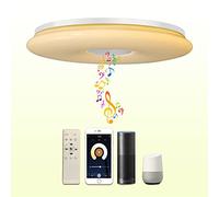 chysongoods 28W Φ30cm Plafón De Techo LED Compatible Con Alexa Google Assistant Altavoz Bluetooth WIFI Musica Mando RGB Regulable Cambia De Color Para Dormitorio Juvenil Niños Cocina Baño Comedor