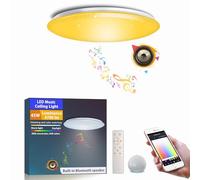 chysongoods 45W Φ40cm Plafón De Techo LED Compatible Con Alexa Google Assistant Altavoz Bluetooth WIFI Musica Mando RGB Regulable Cambia De Color Para Dormitorio Juvenil Niños Cocina Baño Comedor