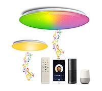 chysongoods 45W Φ40cm Plafón De Techo LED Compatible Con Alexa Google Assistant Altavoz Bluetooth WIFI Musica Mando RGB Regulable Cambia De Color Para Dormitorio Juvenil Niños Cocina Salon