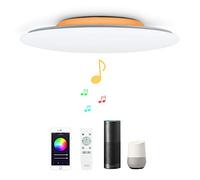 chysongoods 48W Φ50cm Plafón Led Lampara Techo Led Compatible Con WIFI Amazon Alexa Google Assinstant y Con Bluetooth Altavoz y Mando Luz Musica Regulable Cambia De Color Para Dormitorio Salon