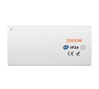 CIARRA Radiador Cerámico de Inercia 2000W Calefactor Eléctrico de Pared | Emisor Térmico Cerámico Calefacción Eléctrica con PID, Detección de Ventana, Pantalla y Modos Confort/Eco (15-30 m²)-CBHT20E