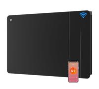 CIARRA Radiador Eléctrico 1500W WiFi de Pared, Inercia Cerámica, Negro | Emisor Térmico Bajo Consumo Programación Semanal, IP24, para Habitaciones de hasta 10-20 m² Calor homogéneo - Anticongelante