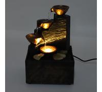 ciciglow Fuente de Agua USB, Kit de Fuente Embellecedora de Guijarros con Luz LED, Adornos de Agua Corriente Feng Shui, Manualidades para el Hogar y la Sala de Estar
