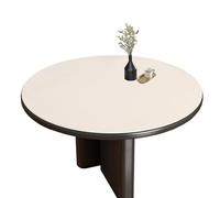 CIEEIN CIEHT Mantel Redondo PU Doble Cara Disponible Protege el Tablero de la Mesa Antimanchas Resistente a la abrasión Blanco + Gris Diámetro 60cm