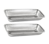 Ciieeo 2 Piezas Cesta para Cubiertos de Acero Inoxidable Plata