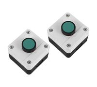 Ciieeo 2 Piezas Interruptor de Parada de Emergencia para Elevador Cubierta Protectora Verde, Botón Pulsador Momentáneo de Plástico y Metal para Escenarios de Alta Tensión