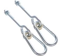 Ciieeo 2 Piezas Kit para Colgar Columpios y Hamacas de Metal Resistente Alta Capacidad de Carga y Fácil de Usar, Gancho Plateado para Montaje en Techo en Interiores y Exteriores