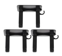 Ciieeo 3 Piezas Soporte para Secador de Pelo Organizador de Almacenamiento para Secador de Pelo de Baño Abs Negro Montado en Pared, Adhesivo sin Perforaciones, Gancho para Enchufe,