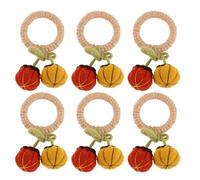 Ciieeo 6 Anillos para servilletas de Calabaza al por Mayor: Cierres de servilleta de Cosecha - Anillos de de Yute rústico de otoño para decoración de Banquetes y Acción de Gracias