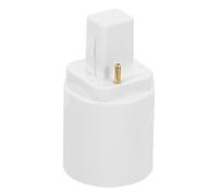 Ciieeo Adaptador Convertidor de Casquillo G24D a E27 Voltaje Ca 100-230v para Bombillas LED, Accesorio de Iluminación para Comercio y Hogar, Fácil Instalación, Blanco, 6.4X3.5X3.5 CM