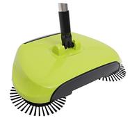Ciieeo Barredora de Mano Hogar para Limpieza de Pisos Duros y Escoba de Empuje 360° Ajustable Abs y Acero Inoxidable sin Electricidad Recogedor Cubo Cerrado Verde