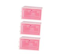 Ciieeo Caja de Zapatos 6 Piezas Grande Apilable Transparente Rosa PP | Puerta Frontal Transparente, Identificación Fácil, Diseño Engrosado, Útil para Armario y Gabinete