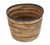 Ciieeo Cesta de Almacenamiento de Cuerda de Plátano Tejida a Mano 26x21cm | Redonda, Textura Natural y Tejido Decorativo, para Juguetes y Cojines en Dormitorio o Entrada