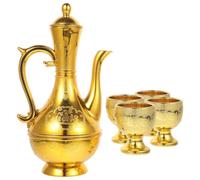 Ciieeo Copa de Ofrenda para Buda Cuenco de Ofrenda para Juego de Tetera y Taza de Té Pp Redondo Dorado Fácil de Limpiar Bordes Pulidos Budistas