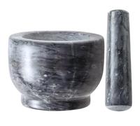 Ciieeo Mortero de Mármol Negro Portátil para Triturar y Machacar Ajo en Cocina y Farmacia, Accesorio Esencial Hogar y Restaurante, 1 Set