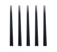 Ciieeo Palillos Hexagonales Negros para Sushi, Pack de 5 Pares Reutilizables de Plástico Anti-escaldaduras Olor, Ideales para Comida Asiática en Restaurante o Casa