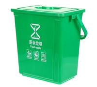 Ciieeo Papelera Portátil con Tapa y Asa, 10 Litros, Plástico Verde | Uso en Cocina y Restaurante, Bloquea Olores, Resistente a Caídas, Aspecto Sencillo, Fácil de Mover