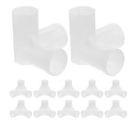 Ciieeo Reemplazo de Juntas de plástico Blanco de 3 vías, 12 Piezas, fácil instalación, para Closets y Organizador de Armario portátil con Tubos de 16 mm