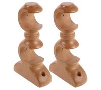 Ciieeo Soportes de Madera Beige para Barra de Cortina Doble, Base Fija para Barra Romana de 28 Mm, 2 Piezas, Adecuado para Dormitorio y Proyectos de Mejora del Hogar
