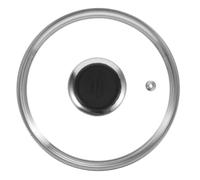 Ciieeo Tapa de Vidrio Templado 15 cm con Borde de Acero Inoxidable, Repuesto para Ollas y Cacerolas de 14,7 cm de Diámetro Interior, Asa Termoaislante y Transparente, Ajuste en Forma de G