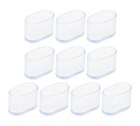 Ciieeo Tapas Ovaladas Transparentes para Patas de Mesa y Silla, 10 Unidades, Funda Antideslizante Resistente y Protectora para Muebles, Accesorios Hogar, Reducción de Ruido y Fricción