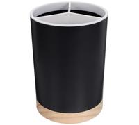 Ciieeo Tarro de Utensilios de Cocina Negro de 3 Compartimentos Drenaje, Material Pp y Madera para Almacenamiento Práctico en Espacios Pequeños