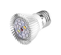 Cikonielf 18W 85-265V Aluminio De Espectro Completo E27 / E14 / Gu10 18 Led Grow Light Flower Plant Bombilla De Crecimiento Hidropónico Plata 1.89 X 2.56 Pulgadas(E14)