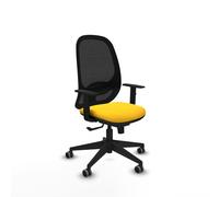 Cilanco sincro malla negra similpiel amarillo brazos 1D base piramidal ruedas 65mm engomadas