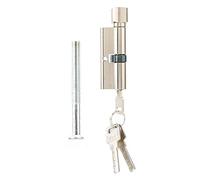 Cilindro Cerradura, Cilindro de Alta Seguridad, Doble Embrague, Leva Larga, 3 Llave, Latonado, 70mm x 29 mm