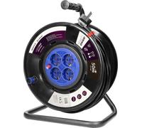 Cilindro de extensión con cable, 4 enchufes, 3x1,5, 50 metros, modelo OR-AE-13155(GS)/50M, con enchufes Schuko