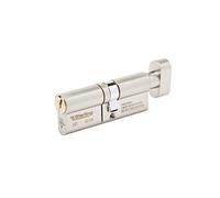 Cilindro de puerta europeo de latón y níquel satinado con acabado dual ETD4536 Int Ext BSi TS007 3 Star aprobado por la policía asegurado por diseño, 45 mm interno 36 mm externo (81 mm en total)