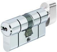 Cilindro de seguridad Abus KD6PSN, marca Knauf, modelo Z70/K30 mm, con placa frontal BKkn, acabado niquelado y 5 llaves de doble corte