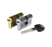 Cilindro de seguridad Ifam Messing Irm3030lc, con 30 pines, incluye 5 llaves cortas, dimensiones: 60 mm x 30 mm, color dorado. Talla única