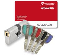 Cilindro de seguridad radial VACHETTE – Para puertas exteriores/de entrada – Seguridad muy alta – 4 llaves no copiables – 42,5 x 42,5 mm
