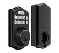 Cilindro electrónico de puerta con huella digital y teclado(negro) | Escáner de huellas dactilares, teclado digital, acceso sin llave, evita el bloqueo, entrada rápida