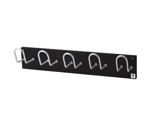CILINDRO Perchero de Pared Negro con 5 Colgadores