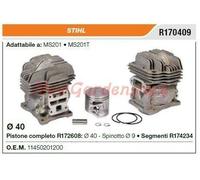 Cilindro Pistón Segmentos STIHL Motosierra MS201 MS201T R170409