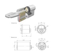 Cilindro tesa seguridad t6ts 40 leva corta cilindro redondo