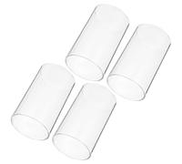 CIMAXIC Pantallas de Vidrio Cilíndricas para Velas, 4 Piezas, Resistentes al Viento Vidrio Borosilicato Transparente, Ideales para Adornos y Manualidades DIY