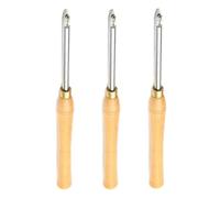 Cincel de torneado de madera, 3 piezas de herramienta de torno cortador de carburo con mango para un grabado fácil y áspero, punta de diamante