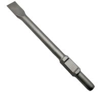 Cincel macizo de 400 mm Kraftfeld SDS 6 bordes HEX de 30 mm o cincel plano o pala para martillo de demolición (cincel plano)