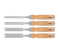 Cinceles 6, 12, 18, 24 mm Juego de 4, mango de madera 37-800