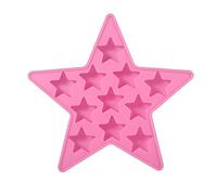 Cinco estrellas en forma de cubo de hielo de silicona fría bandeja de congelación herramientas para el club bar fiesta uso para hacer(rosa)