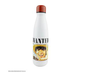 Cinereplicas - Botella isotérmica One Piece Wanted Luffy CR4092 de acero inoxidable para uso diario, escuela o exterior, manteniendo bebidas frías o calientes, ideal como regalo coleccionista Medium